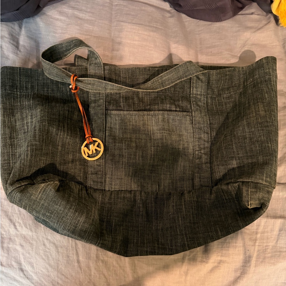 Michael Kors Charcoal Tote with Logo Charm